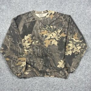 Vintage Jerzees Green Camo Crewneck Sweater Mens Large Pullover